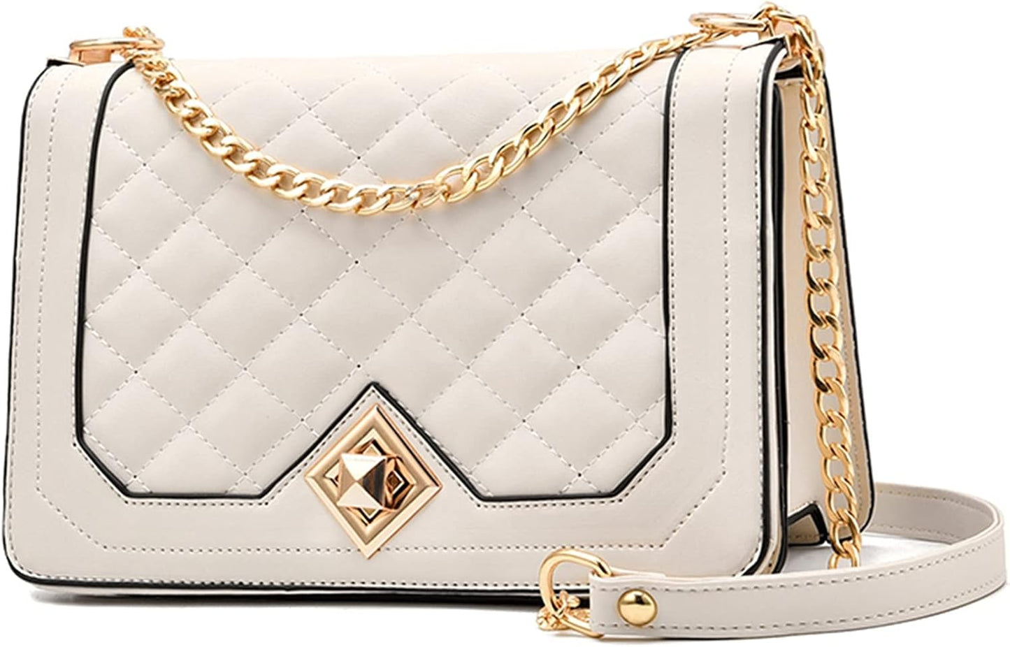 Crossbody Bags for Women Small Handbags PU Leather Shoulder Bag Purse Evening Bag Quilted Satchels with Chain Strap