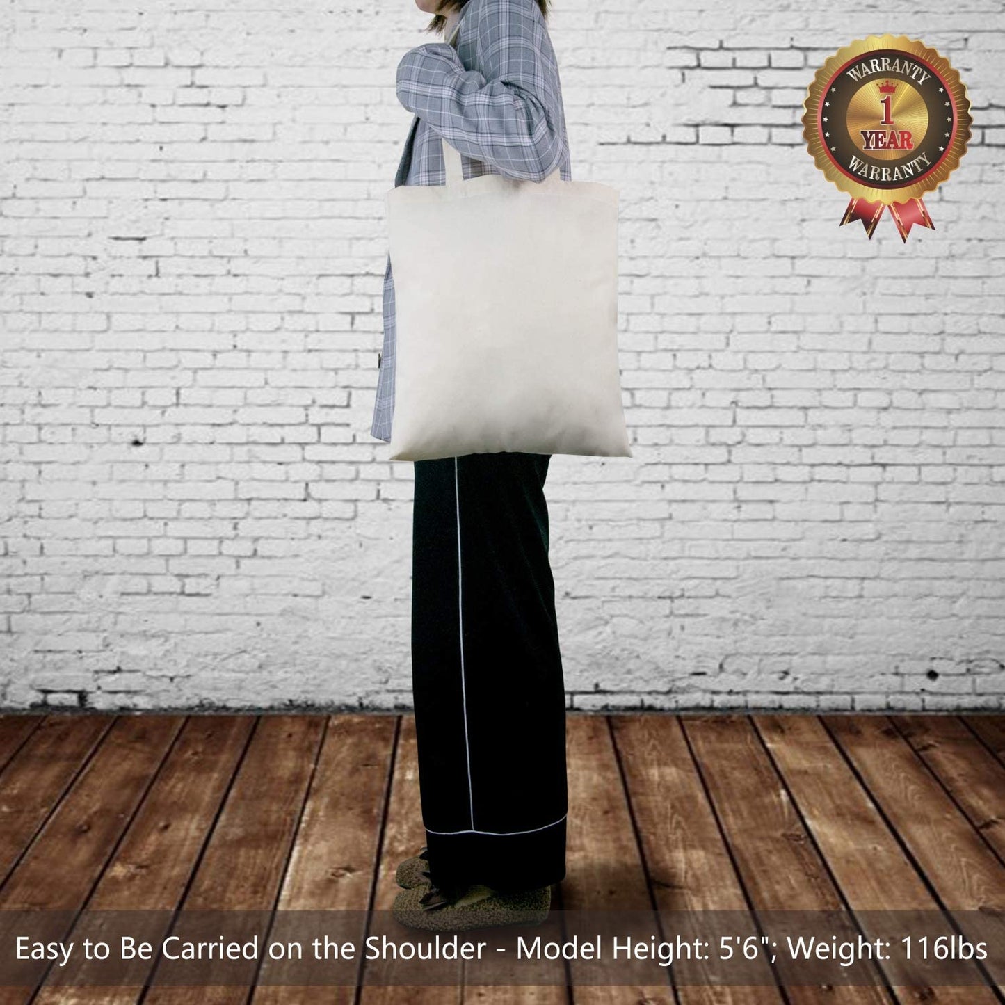 24-Pack Economical 16"X15" Cotton Tote Bags, Lightweight Medium Reusable Grocery Shopping Cloth Bags, Suitable for DIY, Advertising, Promotion, Gift, Activity