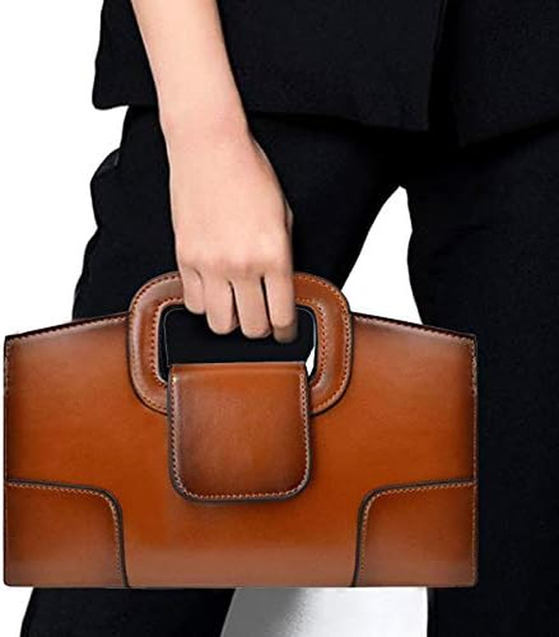 ZLMBAGUS Women Vintage Flap Tote Top Handle Satchel Handbags PU Leather Clutch Purse Shoulder Bag