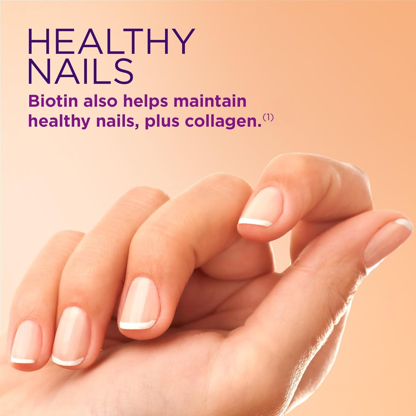 Optimal Solutions Hair, Skin & Nails with Biotin and Collagen, Citrus-Flavored Gummies Vitamin Supplement, 2500 Mcg, 80 Ct