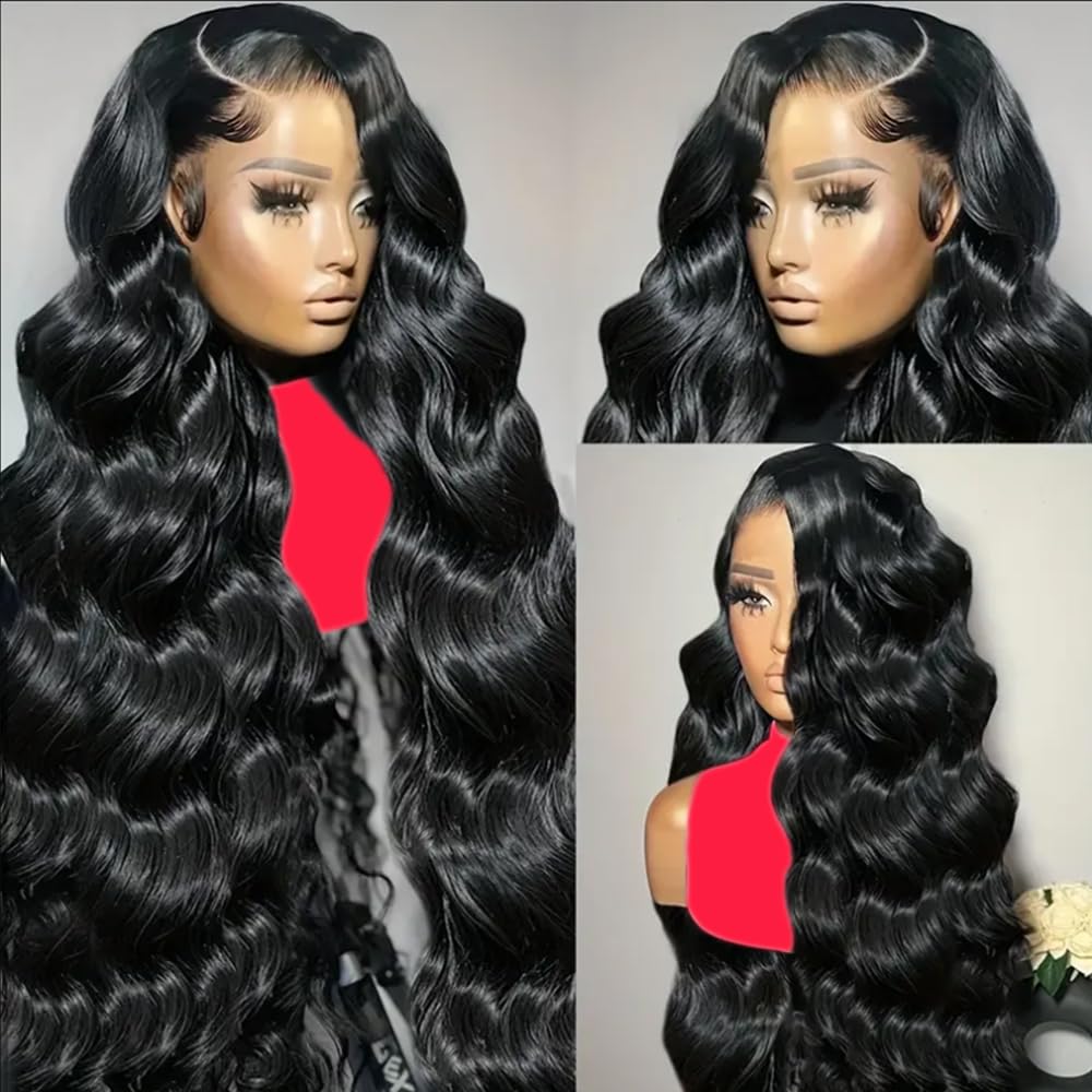 28 Inch 13X6 Lace Front Wigs Human Hair Pre Plucked Body Wave HD Lace Front Wigs Human Hair 180% Density Frontal Glueless Wigs Human Hair with Baby Hair