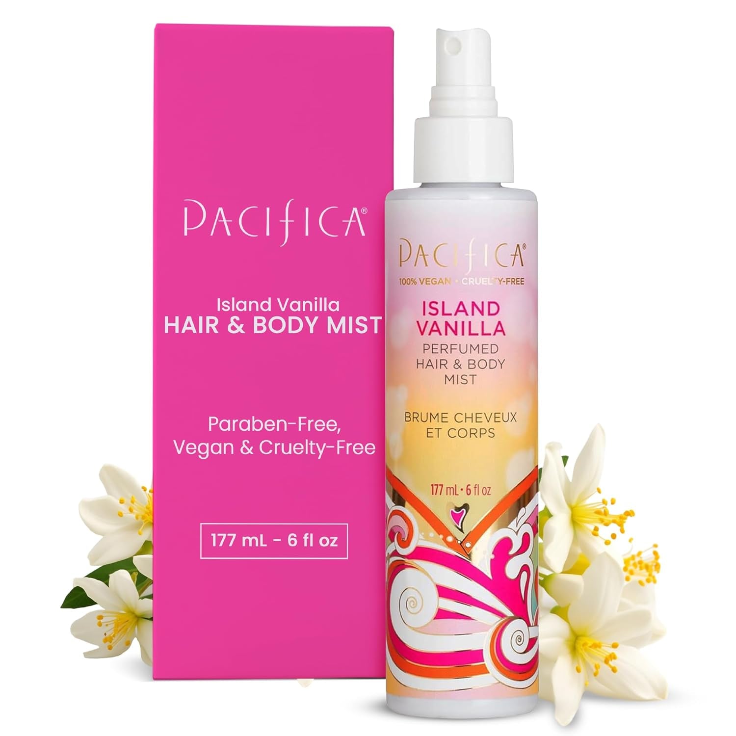 Beauty Island Vanilla Hair & Body Mist, Functional Fragrance Spray for a Mood-Lifting Experience, Paraben-Free, Vegan & Cruelty-Free