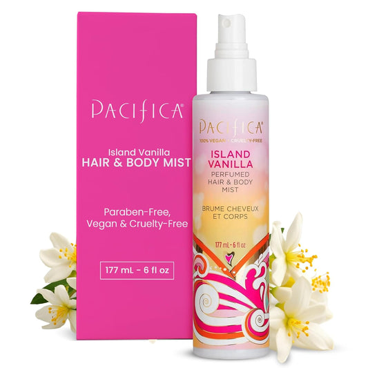 Beauty Island Vanilla Hair & Body Mist, Functional Fragrance Spray for a Mood-Lifting Experience, Paraben-Free, Vegan & Cruelty-Free