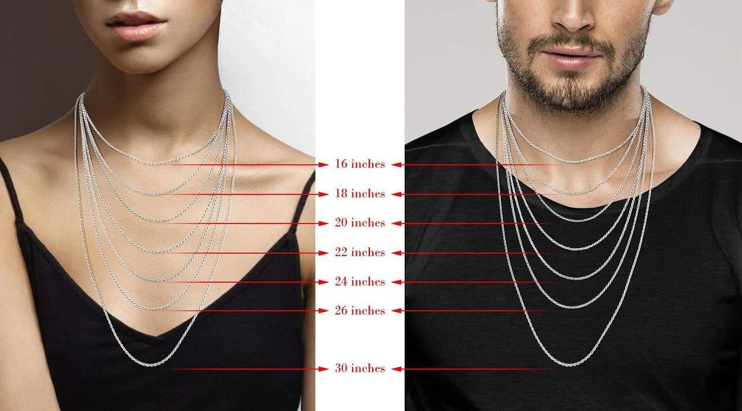 Solid 925 Sterling Silver Italian 2Mm, 3Mm Diamond-Cut Braided Rope Chain Necklace for Men Women Made in Italy