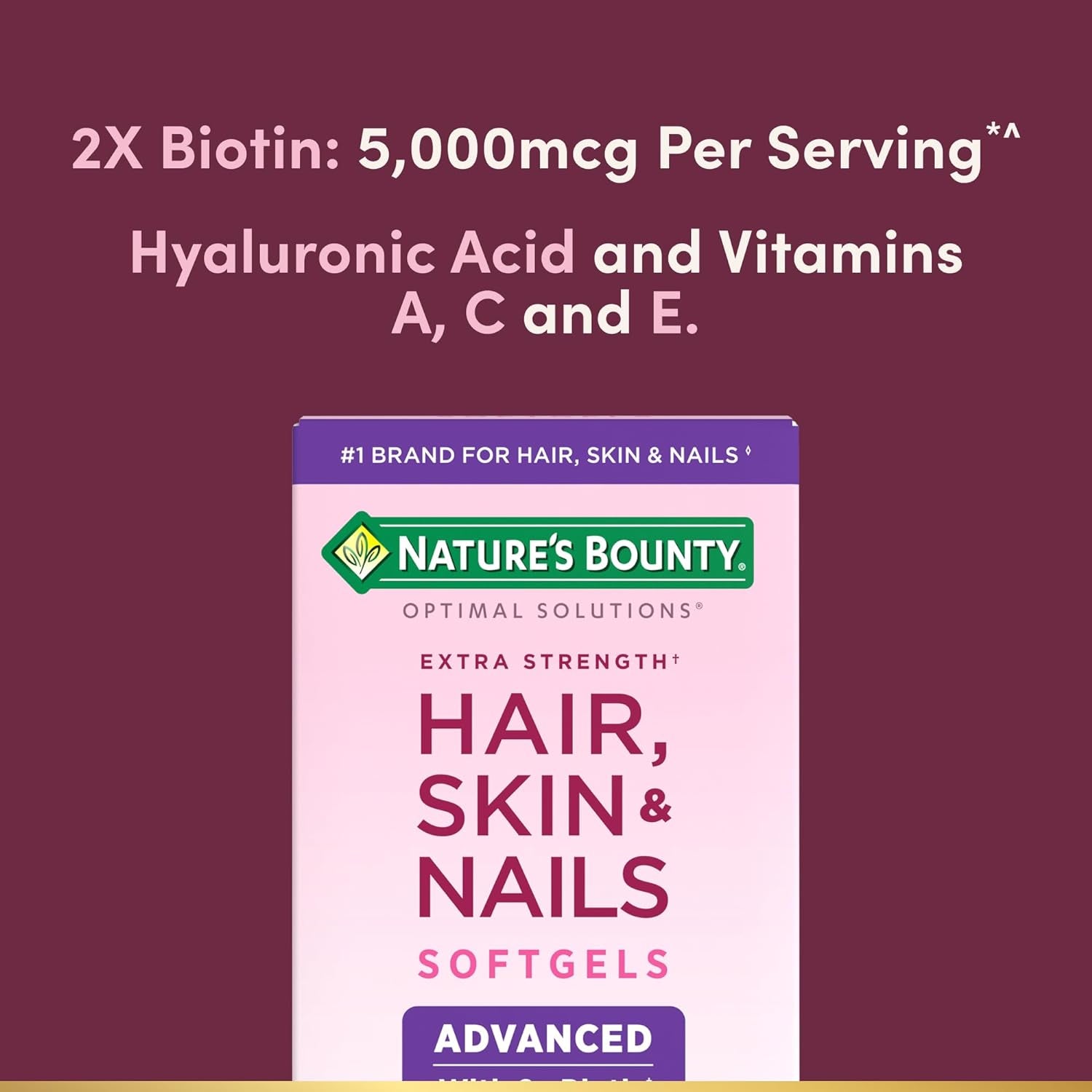 Advanced Hair, Skin & Nails, Argan-Infused Vitamin Supplement with Biotin and Hyaluronic Acid, 150 Rapid Release Softgels