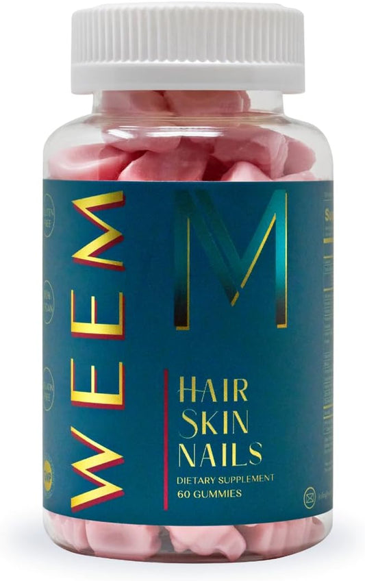 Hair Skin and Nails Gummies - Supports Healthy Hair - Vegan Biotin Vitamins for Women & Men Supports Faster Hair Growth, Stronger Nails, Healthy Skin, Extra Strength (1)