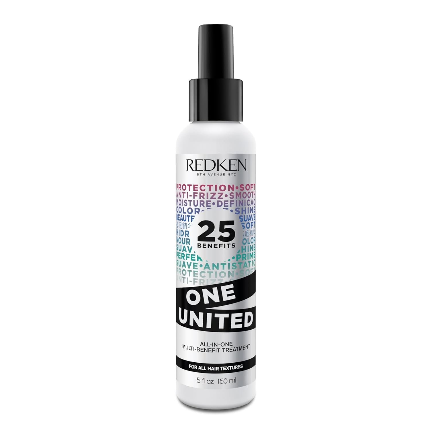 Redken One United All-In-One Leave in Conditioner - Multi-Benefit Treatment for All Hair Types, Heat Protectant Spray, Paraben Free