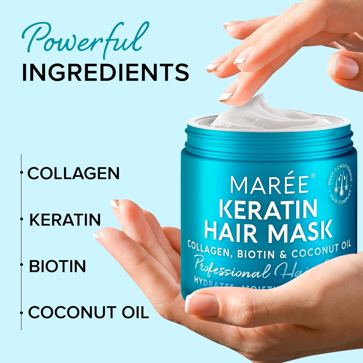 Hair Mask for Damaged Hair - Keratin Treatment Conditioner - Extremely Deep Conditioning Mask, Hydrating & Repairing, Keratina Mascarilla Para El Cabello