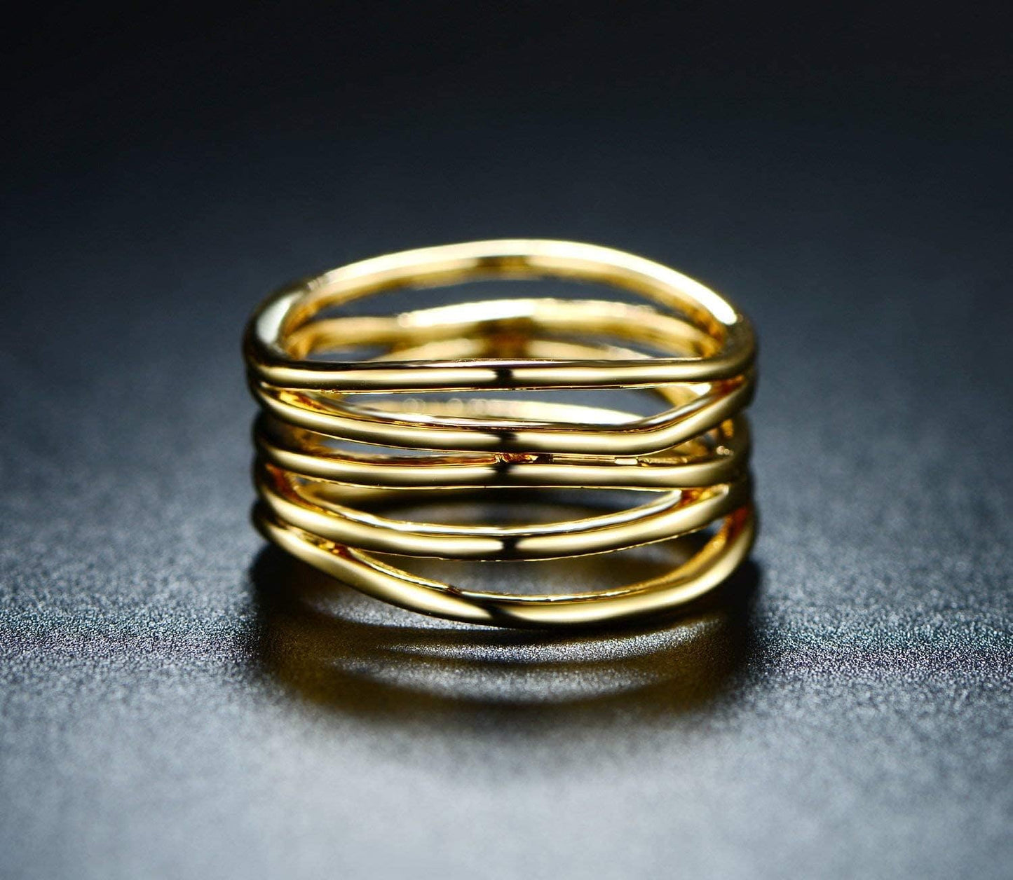 18K Gold Plated Statement Ring for Women, Trendy Statement Ring, Sizes 5-10 - Made in Brazil