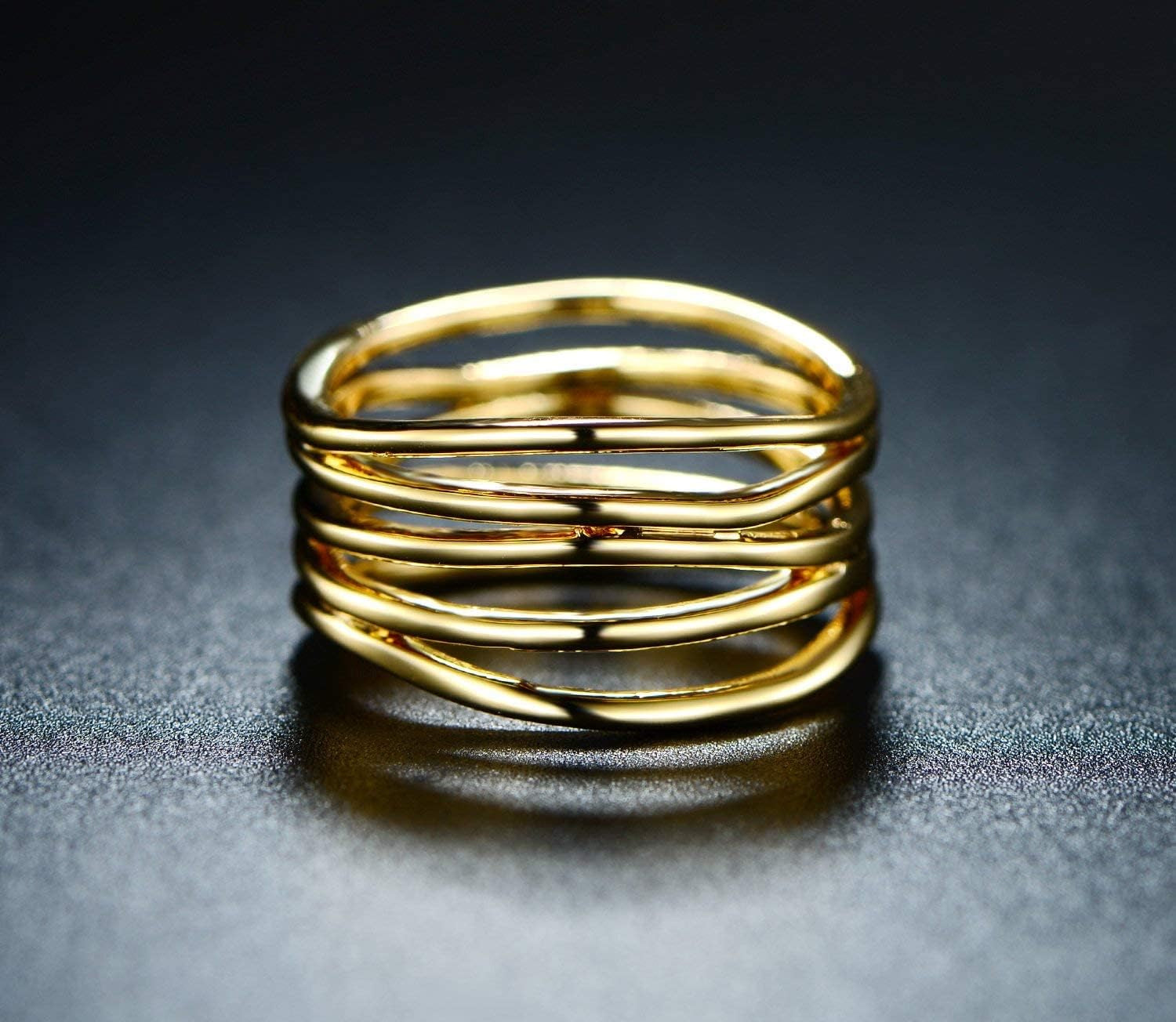 18K Gold Plated Statement Ring for Women, Trendy Statement Ring, Sizes 5-10 - Made in Brazil